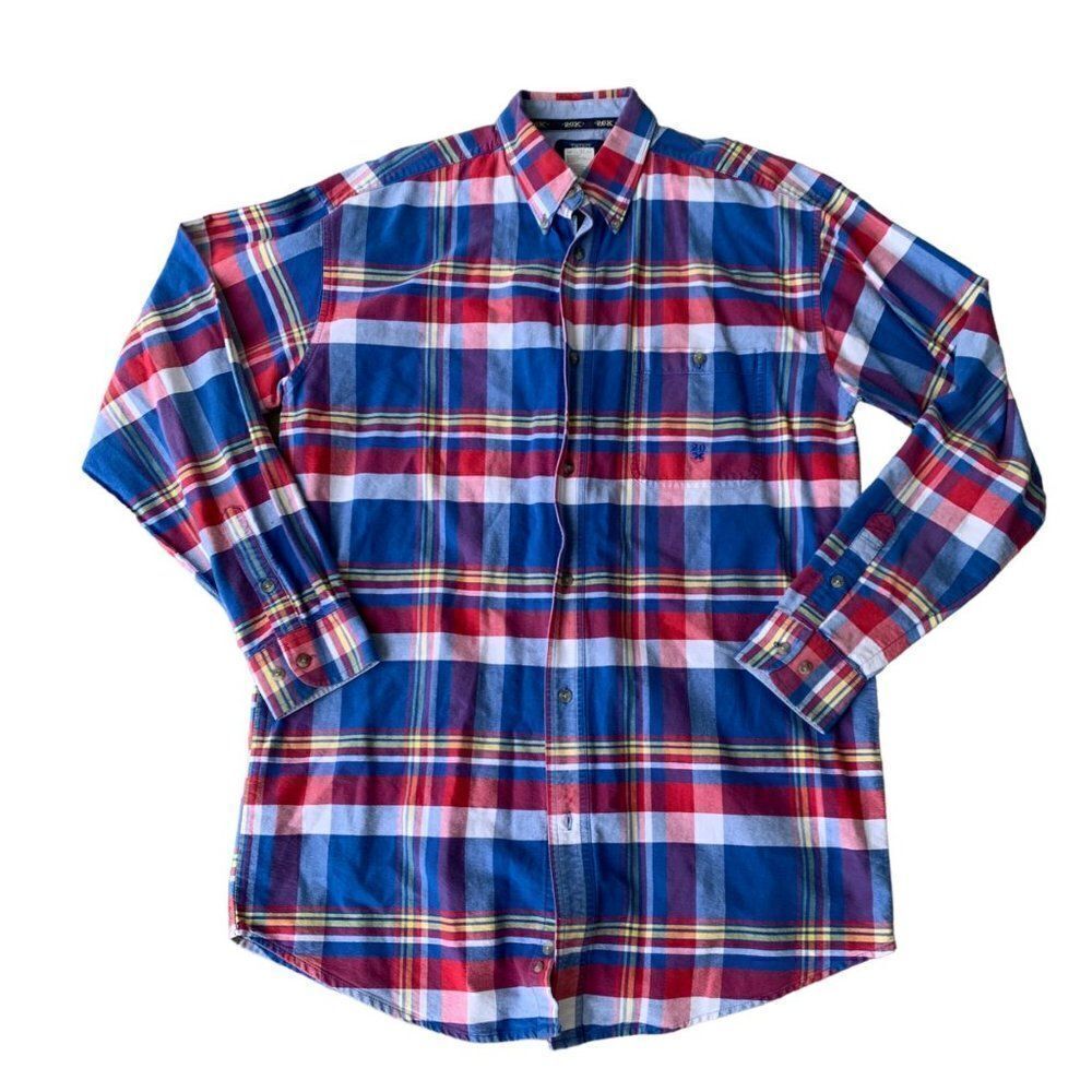 Twenty X‎ Wrangler Jean Co. Western Style Plaid Button Down Men's Large Tall
